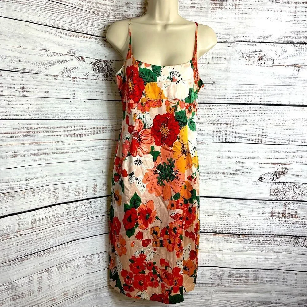 Susana Monaco Floral Dress - Red, Orange, Green - Picture 2 of 10
